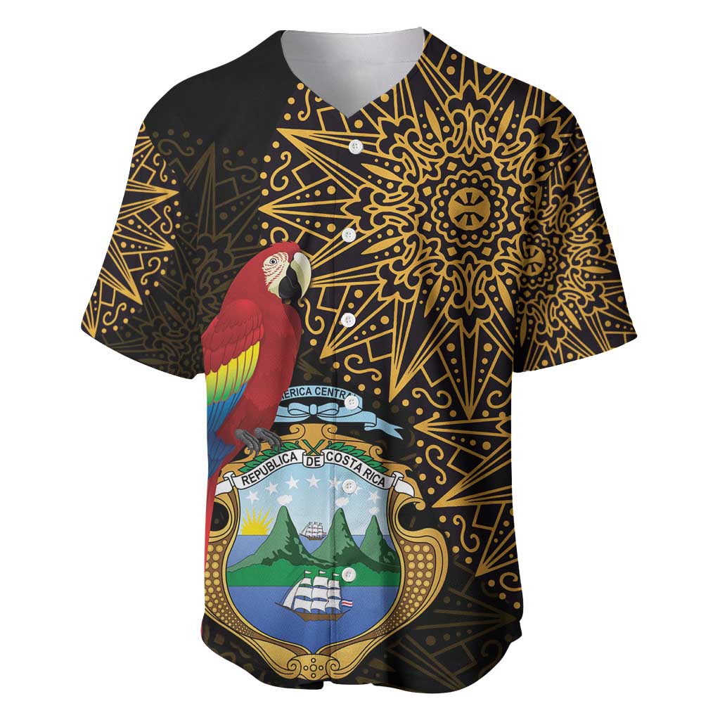 Pura Vida Costa Rica Personalized Baseball Jersey Oxcart Ornate Inspired Gold Pattern - African Pride