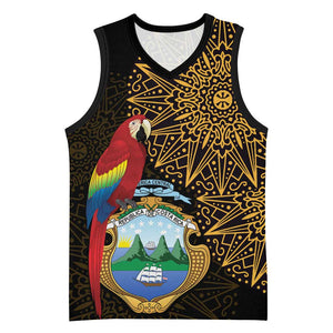 Pura Vida Costa Rica Personalized Basketball Jersey Oxcart Ornate Inspired Gold Pattern - African Pride