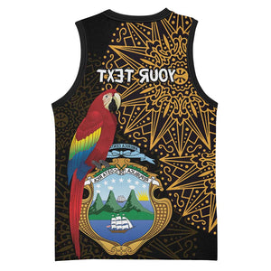 Pura Vida Costa Rica Personalized Basketball Jersey Oxcart Ornate Inspired Gold Pattern - African Pride