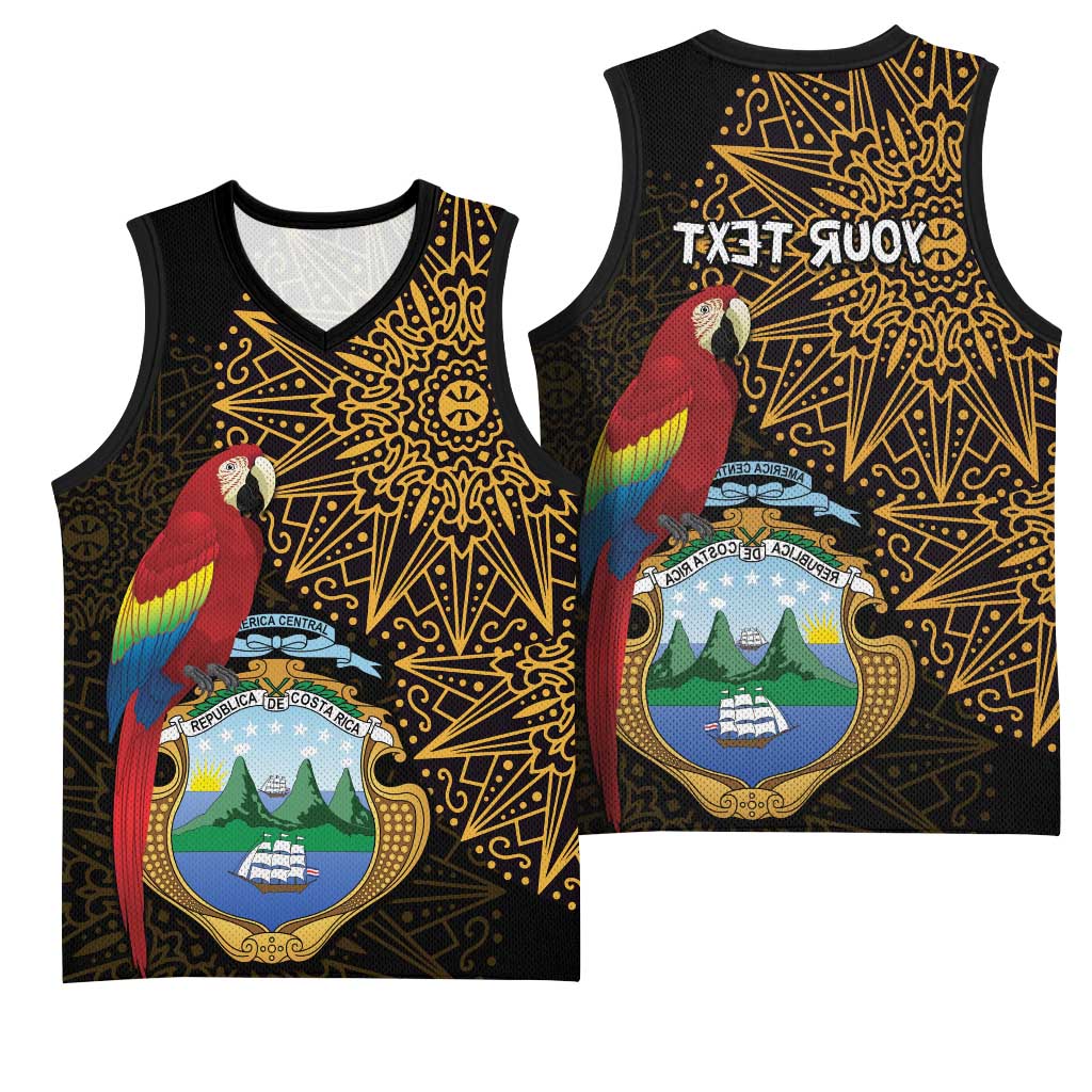Pura Vida Costa Rica Personalized Basketball Jersey Oxcart Ornate Inspired Gold Pattern - African Pride