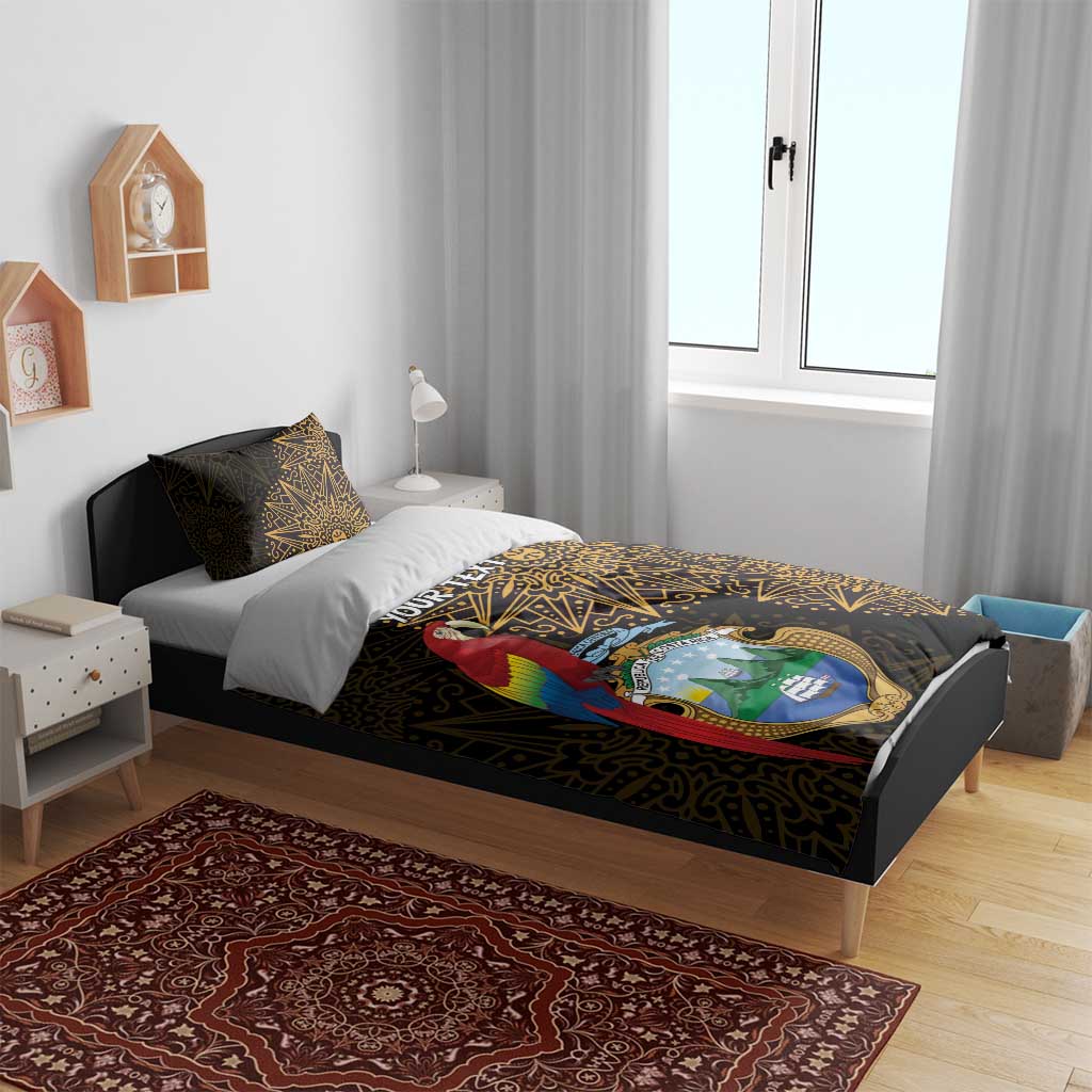 Pura Vida Costa Rica Personalized Bedding Set Oxcart Ornate Inspired Gold Pattern - African Pride