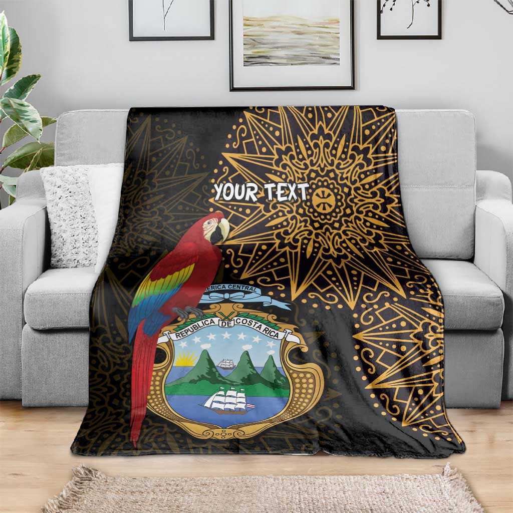 Pura Vida Costa Rica Personalized Blanket Oxcart Ornate Inspired Gold Pattern - African Pride