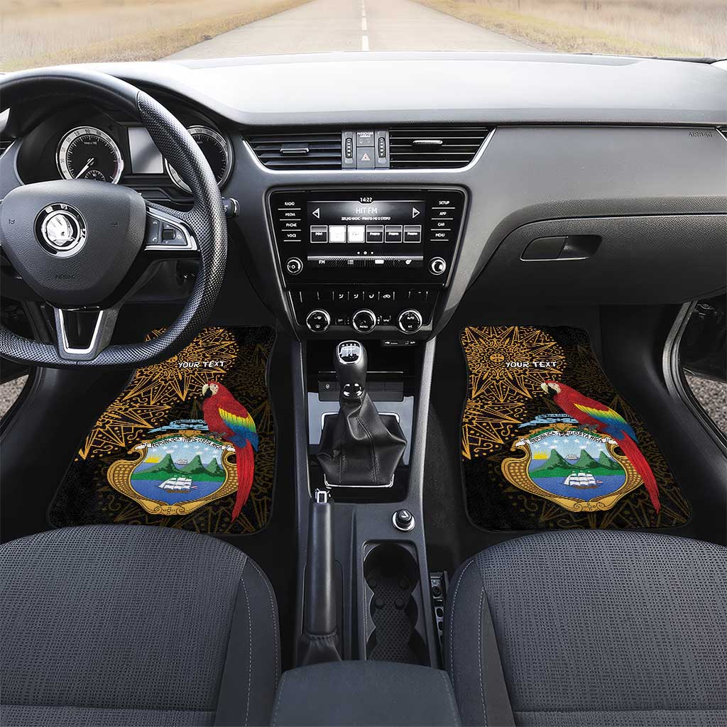 Pura Vida Costa Rica Personalized Car Mats Oxcart Ornate Inspired Gold Pattern - African Pride