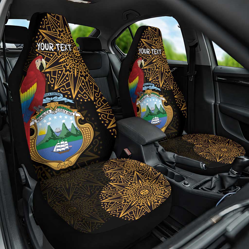 Pura Vida Costa Rica Personalized Car Seat Cover Oxcart Ornate Inspired Gold Pattern - African Pride