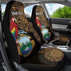Pura Vida Costa Rica Personalized Car Seat Cover Oxcart Ornate Inspired Gold Pattern - African Pride