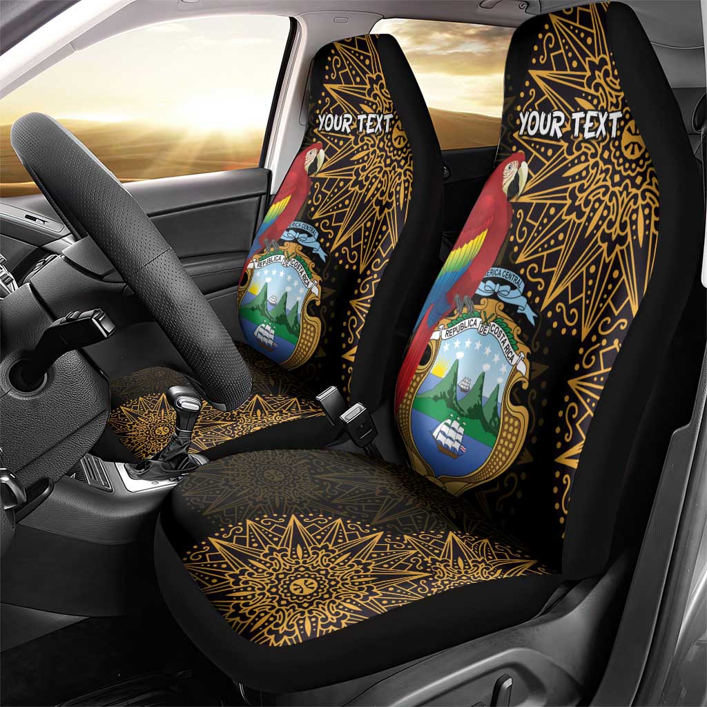 Pura Vida Costa Rica Personalized Car Seat Cover Oxcart Ornate Inspired Gold Pattern - African Pride