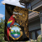 Pura Vida Costa Rica Personalized Garden Flag Oxcart Ornate Inspired Gold Pattern - African Pride
