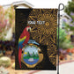 Pura Vida Costa Rica Personalized Garden Flag Oxcart Ornate Inspired Gold Pattern - African Pride