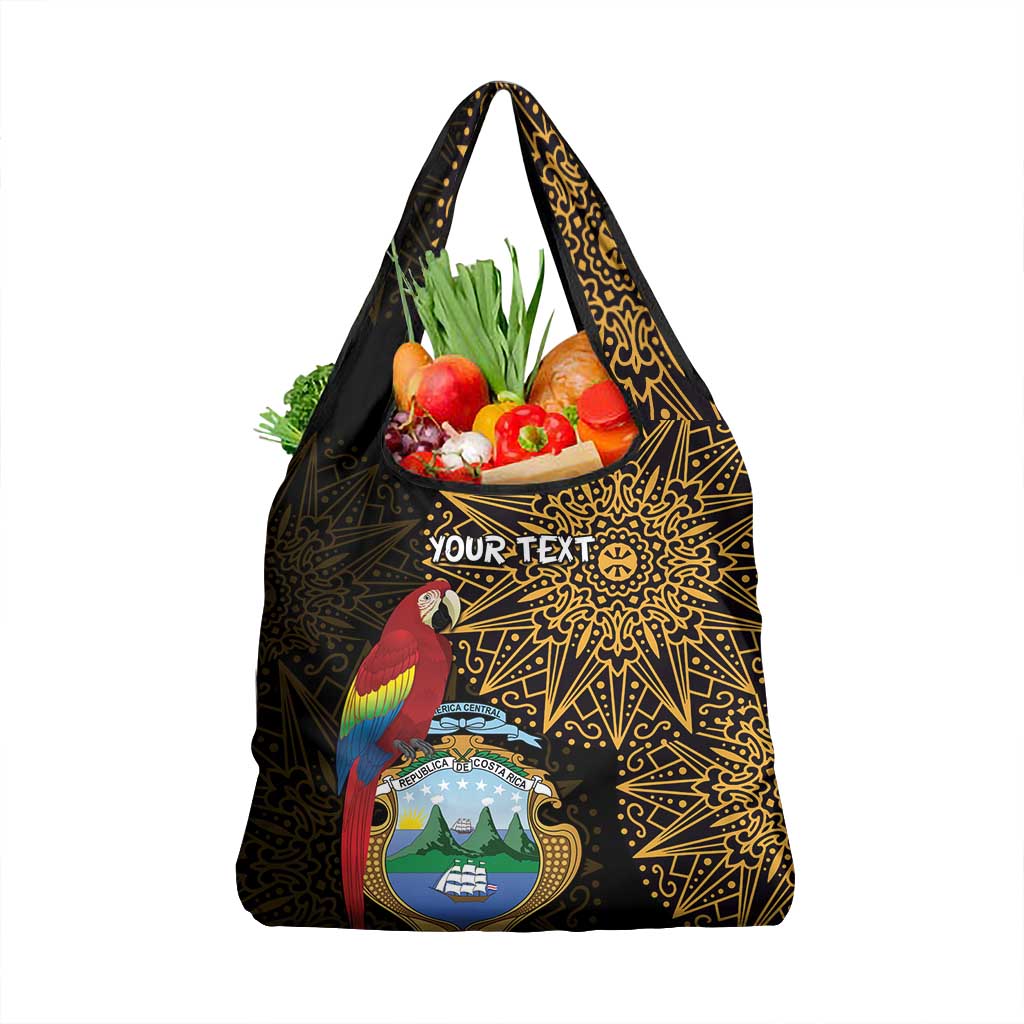 Pura Vida Costa Rica Personalized Grocery Bag Oxcart Ornate Inspired Gold Pattern - African Pride