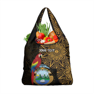 Pura Vida Costa Rica Personalized Grocery Bag Oxcart Ornate Inspired Gold Pattern - African Pride