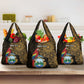 Pura Vida Costa Rica Personalized Grocery Bag Oxcart Ornate Inspired Gold Pattern - African Pride