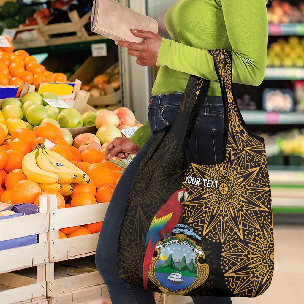 Pura Vida Costa Rica Personalized Grocery Bag Oxcart Ornate Inspired Gold Pattern - African Pride