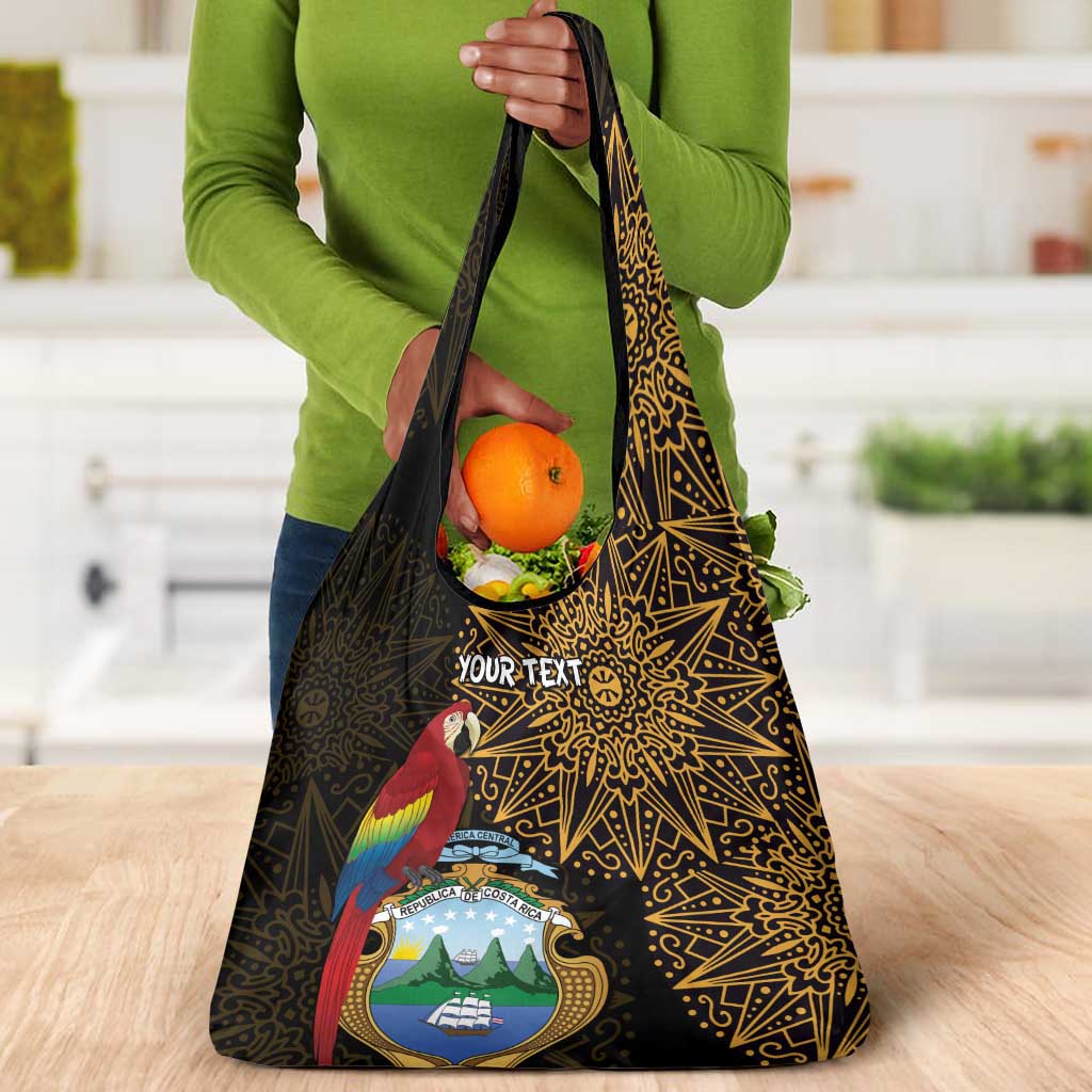 Pura Vida Costa Rica Personalized Grocery Bag Oxcart Ornate Inspired Gold Pattern - African Pride