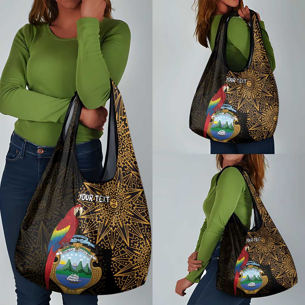 Pura Vida Costa Rica Personalized Grocery Bag Oxcart Ornate Inspired Gold Pattern - African Pride