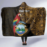 Pura Vida Costa Rica Personalized Hooded Blanket Oxcart Ornate Inspired Gold Pattern - African Pride