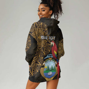 Pura Vida Costa Rica Personalized Hoodie Dress Oxcart Ornate Inspired Gold Pattern - African Pride