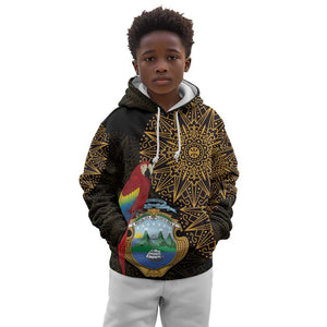 Pura Vida Costa Rica Personalized Kid Hoodie Oxcart Ornate Inspired Gold Pattern - African Pride