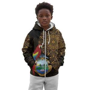 Pura Vida Costa Rica Personalized Kid Hoodie Oxcart Ornate Inspired Gold Pattern - African Pride