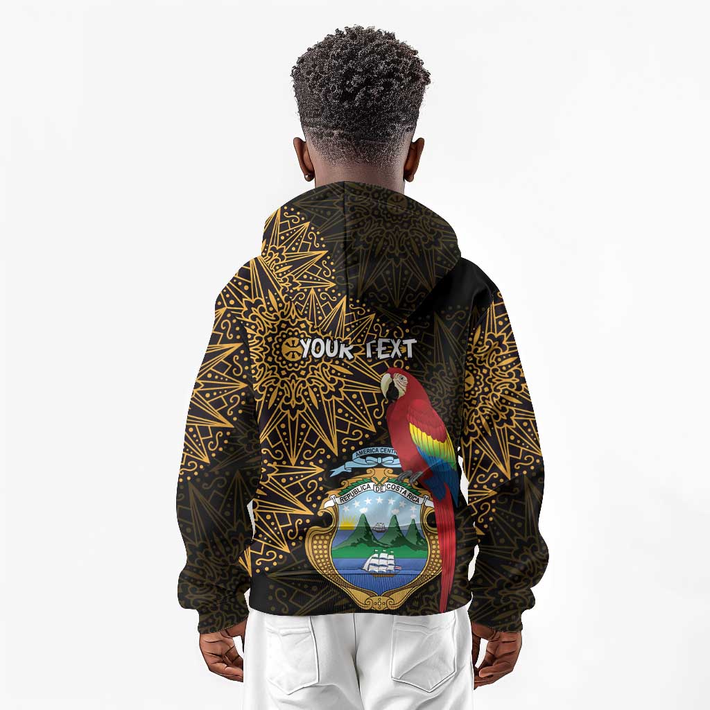 Pura Vida Costa Rica Personalized Kid Hoodie Oxcart Ornate Inspired Gold Pattern - African Pride