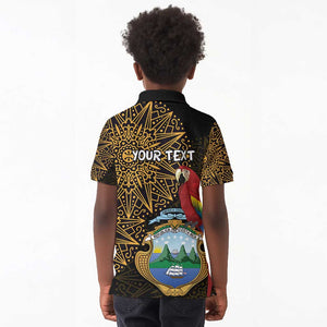 Pura Vida Costa Rica Personalized Kid Polo Shirt Oxcart Ornate Inspired Gold Pattern - African Pride