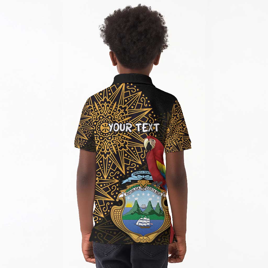 Pura Vida Costa Rica Personalized Kid Polo Shirt Oxcart Ornate Inspired Gold Pattern - African Pride