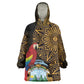 Pura Vida Costa Rica Personalized Kid Wearable Blanket Hoodie Oxcart Ornate Inspired Gold Pattern - African Pride