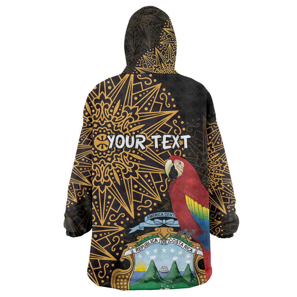 Pura Vida Costa Rica Personalized Kid Wearable Blanket Hoodie Oxcart Ornate Inspired Gold Pattern - African Pride