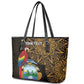 Pura Vida Costa Rica Personalized Leather Tote Bag Oxcart Ornate Inspired Gold Pattern - African Pride