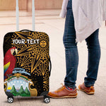 Pura Vida Costa Rica Personalized Luggage Cover Oxcart Ornate Inspired Gold Pattern - African Pride