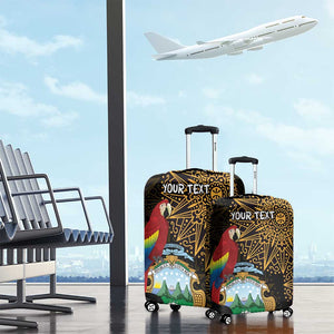 Pura Vida Costa Rica Personalized Luggage Cover Oxcart Ornate Inspired Gold Pattern - African Pride
