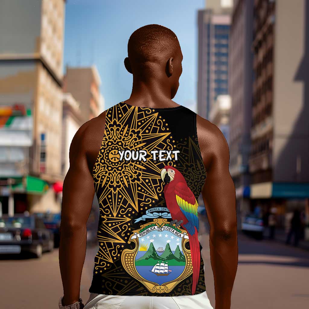 Pura Vida Costa Rica Personalized Men Tank Top Oxcart Ornate Inspired Gold Pattern - African Pride