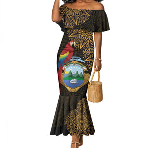 Pura Vida Costa Rica Personalized Mermaid Dress Oxcart Ornate Inspired Gold Pattern - African Pride