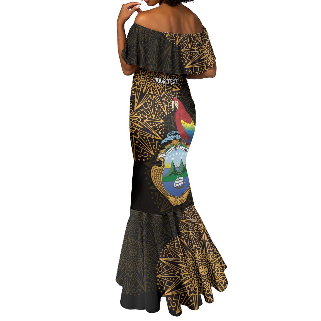 Pura Vida Costa Rica Personalized Mermaid Dress Oxcart Ornate Inspired Gold Pattern - African Pride