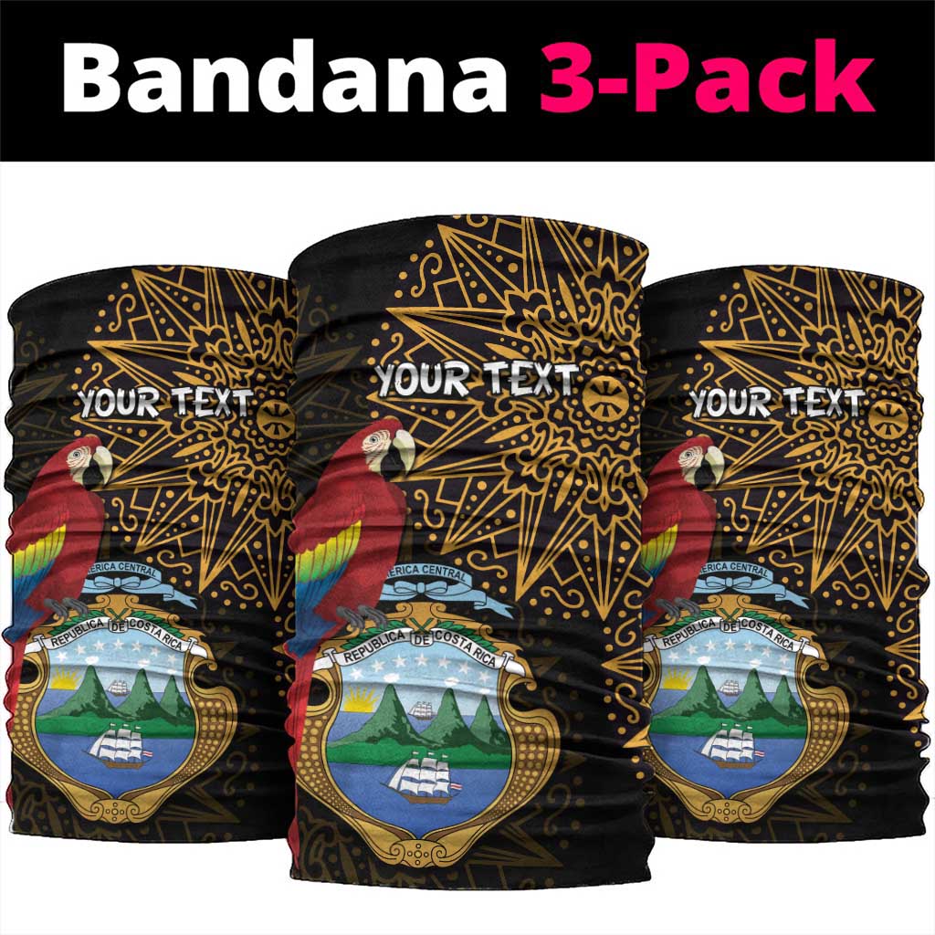 Pura Vida Costa Rica Personalized Neck Gaiter Oxcart Ornate Inspired Gold Pattern LT7