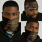 Pura Vida Costa Rica Personalized Neck Gaiter Oxcart Ornate Inspired Gold Pattern LT7