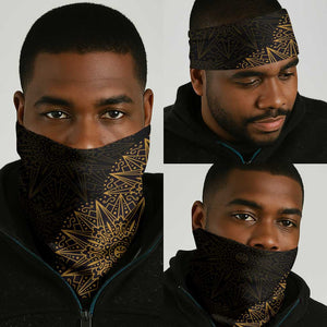 Pura Vida Costa Rica Neck Gaiter Oxcart Ornate Inspired Gold Pattern - African Pride