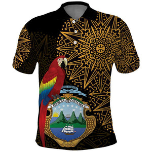 Pura Vida Costa Rica Personalized Polo Shirt Oxcart Ornate Inspired Gold Pattern - African Pride