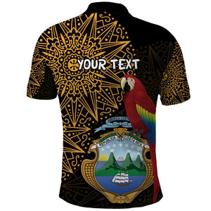 Pura Vida Costa Rica Personalized Polo Shirt Oxcart Ornate Inspired Gold Pattern - African Pride