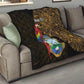 Pura Vida Costa Rica Personalized Quilt Oxcart Ornate Inspired Gold Pattern - African Pride