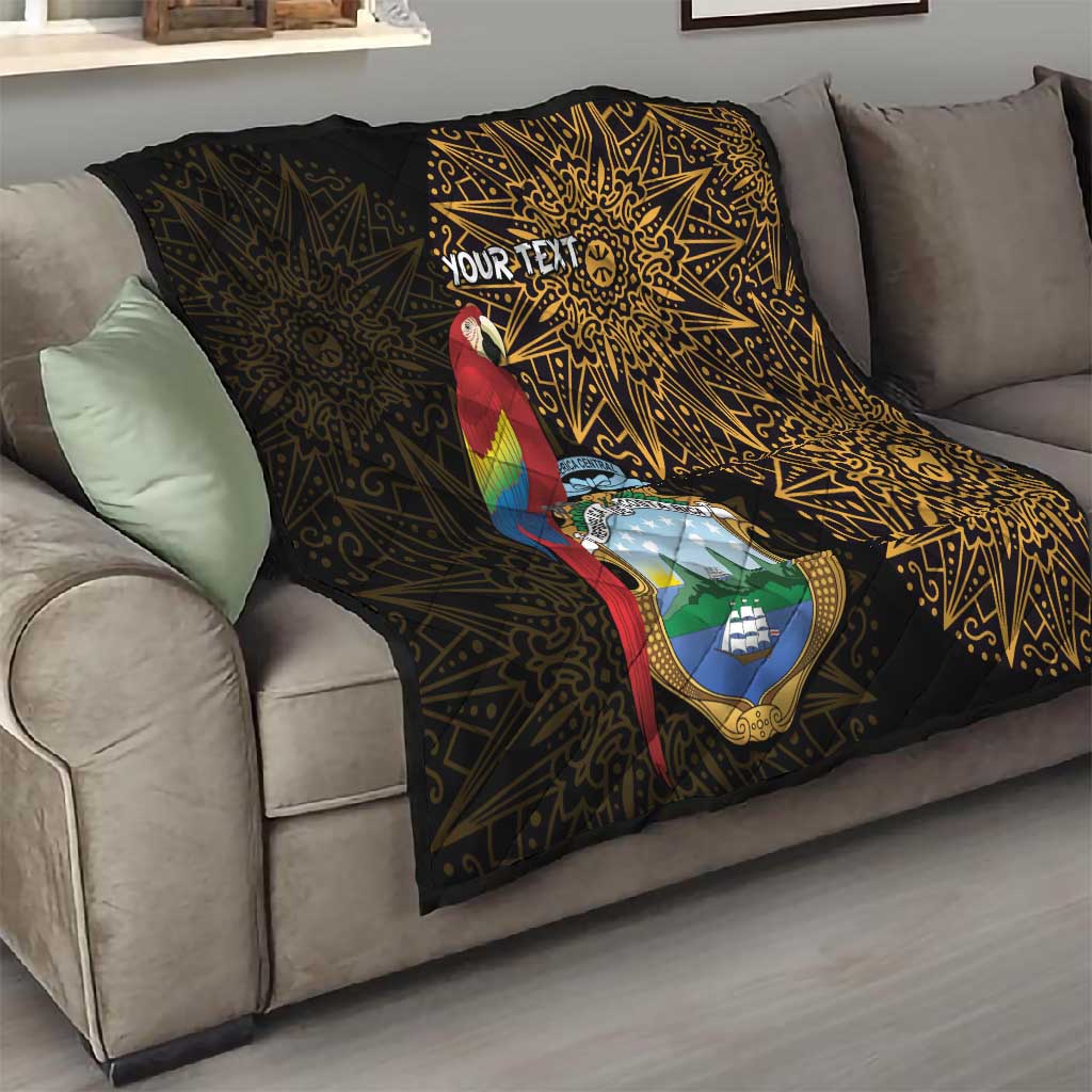 Pura Vida Costa Rica Personalized Quilt Oxcart Ornate Inspired Gold Pattern - African Pride