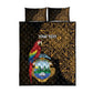 Pura Vida Costa Rica Personalized Quilt Bed Set Oxcart Ornate Inspired Gold Pattern - African Pride