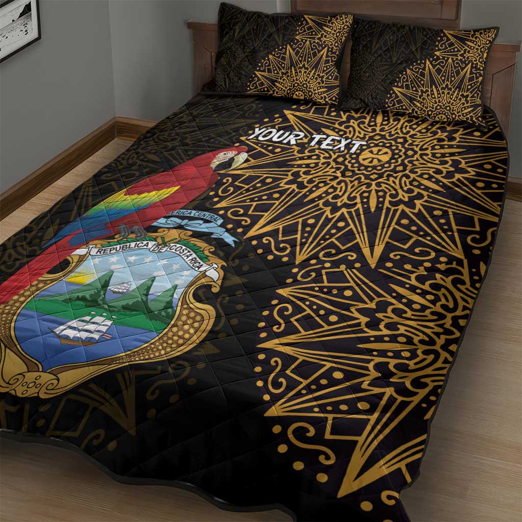 Pura Vida Costa Rica Personalized Quilt Bed Set Oxcart Ornate Inspired Gold Pattern - African Pride