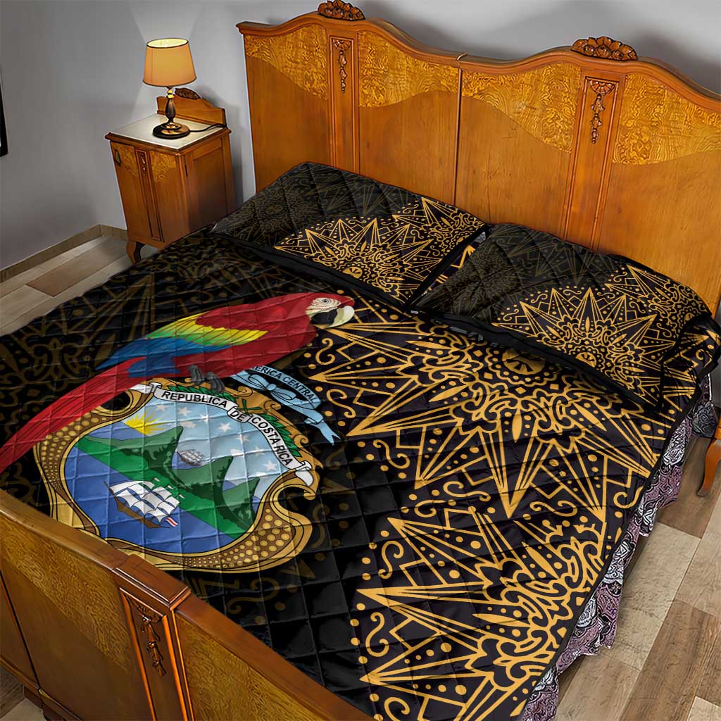 Pura Vida Costa Rica Personalized Quilt Bed Set Oxcart Ornate Inspired Gold Pattern - African Pride