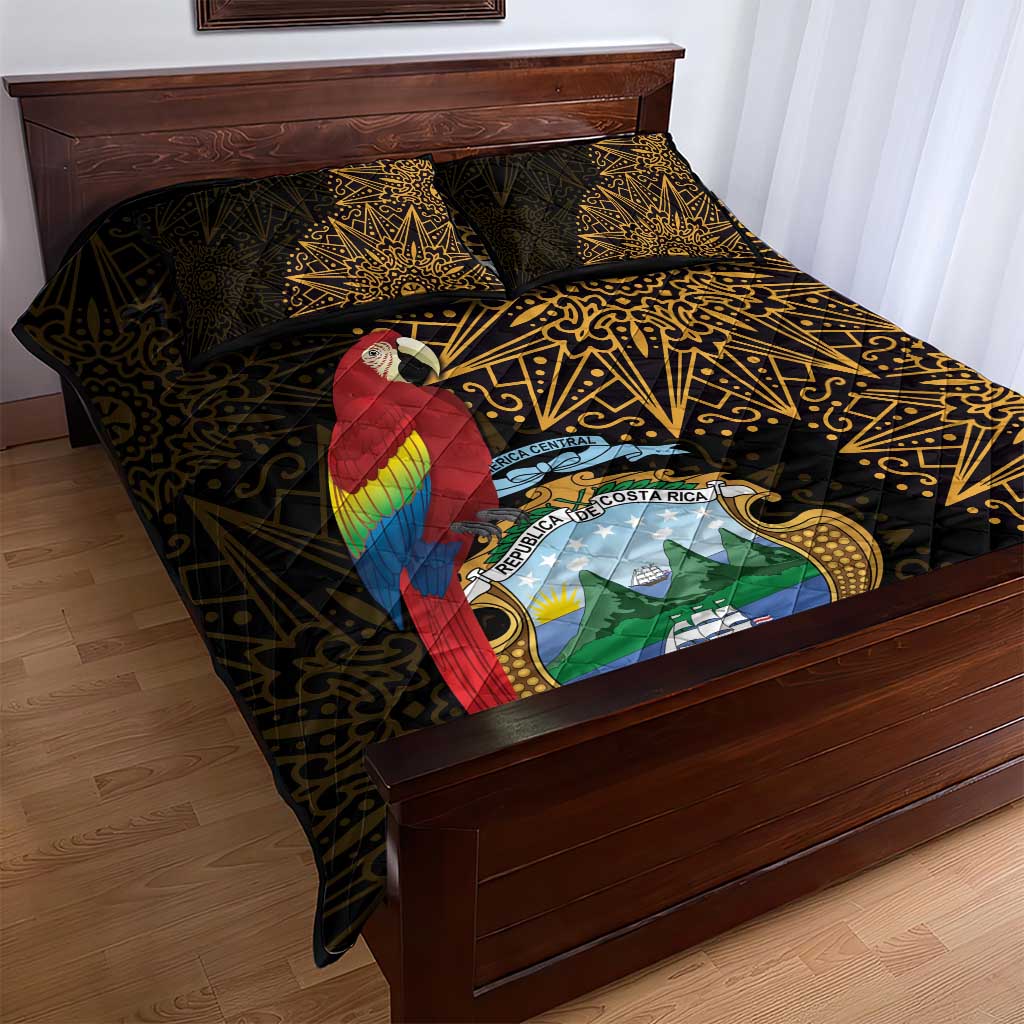 Pura Vida Costa Rica Personalized Quilt Bed Set Oxcart Ornate Inspired Gold Pattern - African Pride