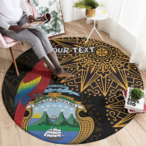 Pura Vida Costa Rica Personalized Round Carpet Oxcart Ornate Inspired Gold Pattern - African Pride