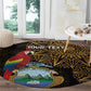Pura Vida Costa Rica Personalized Round Carpet Oxcart Ornate Inspired Gold Pattern - African Pride