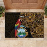 Pura Vida Costa Rica Personalized Rubber Doormat Oxcart Ornate Inspired Gold Pattern - African Pride