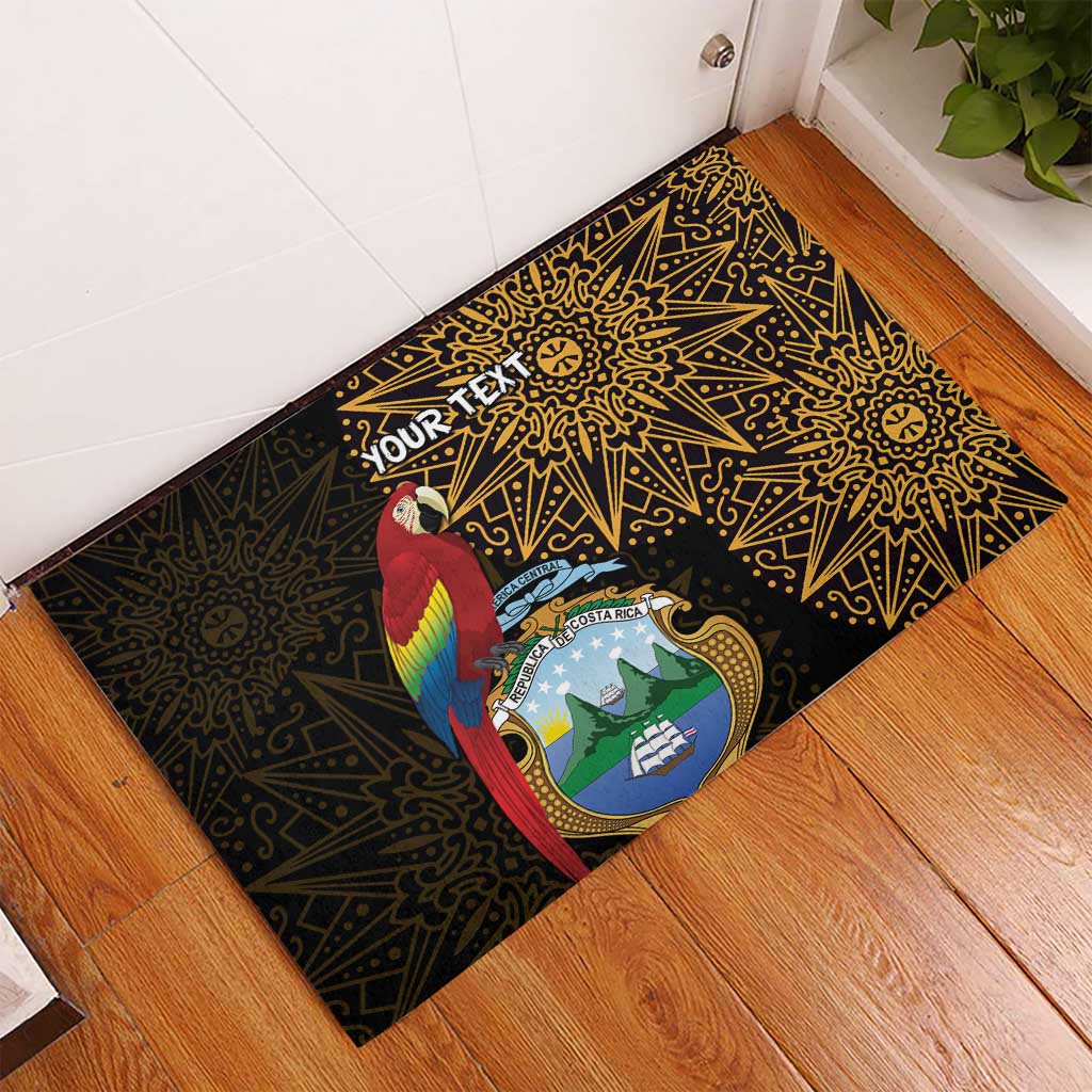 Pura Vida Costa Rica Personalized Rubber Doormat Oxcart Ornate Inspired Gold Pattern - African Pride