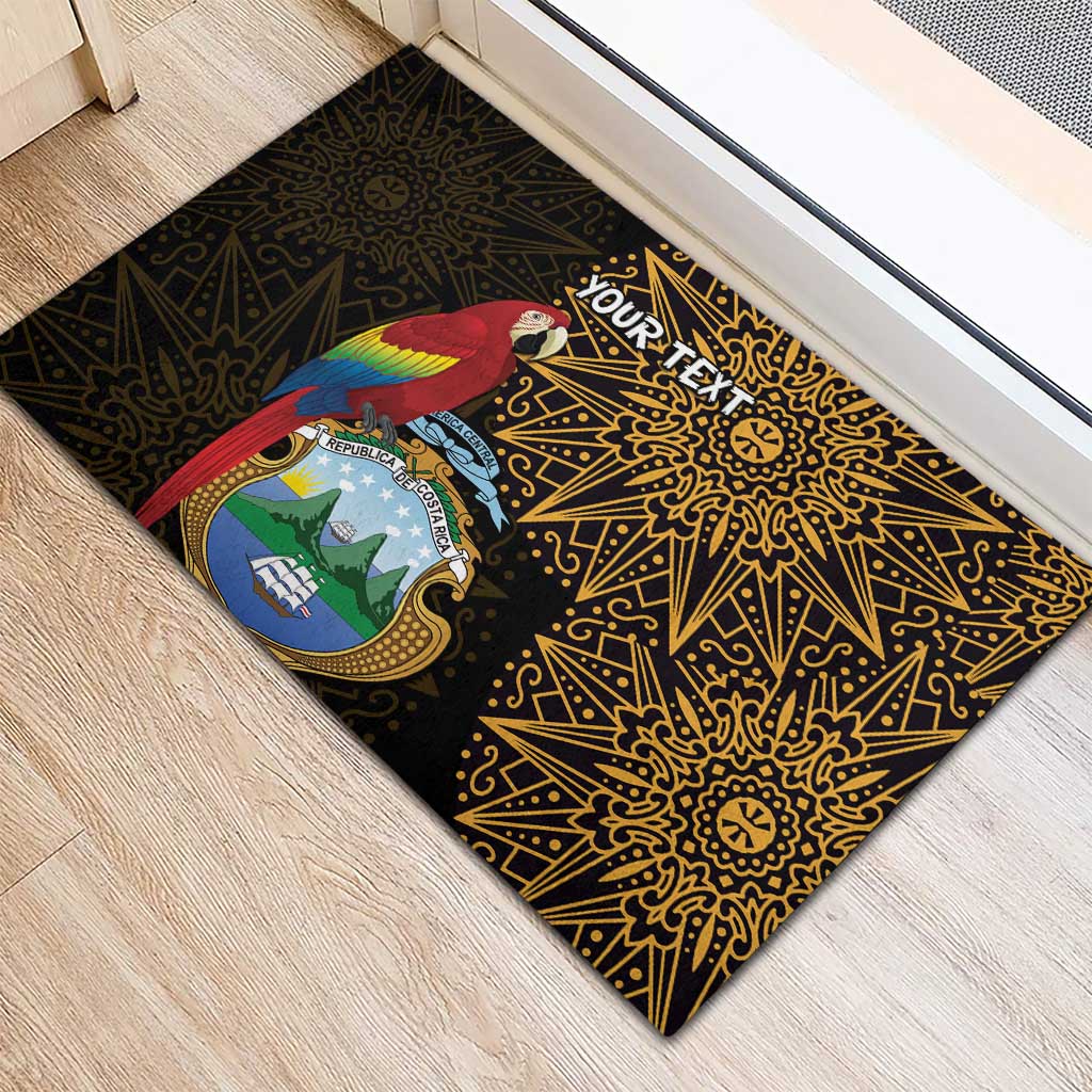 Pura Vida Costa Rica Personalized Rubber Doormat Oxcart Ornate Inspired Gold Pattern - African Pride