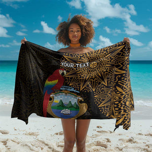 Pura Vida Costa Rica Personalized Sarong Oxcart Ornate Inspired Gold Pattern - African Pride